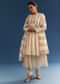 Off White Chanderi Layered Kurta Set With Banarasi Tissue Dupatta