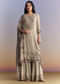 Off White Crepe Sharara Suit With Paisley Print