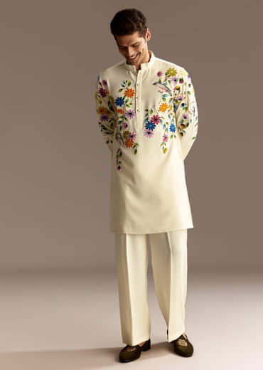 Off White Palazzo Kurta Set