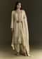 Off White Sequin Zardosi Kurta With Zari Badla Work Border Dupatta