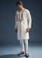 Off White Silk Kurta Set For Men With Resham Embroidery