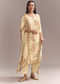 Off White Silk Kurta Set With Floral Print