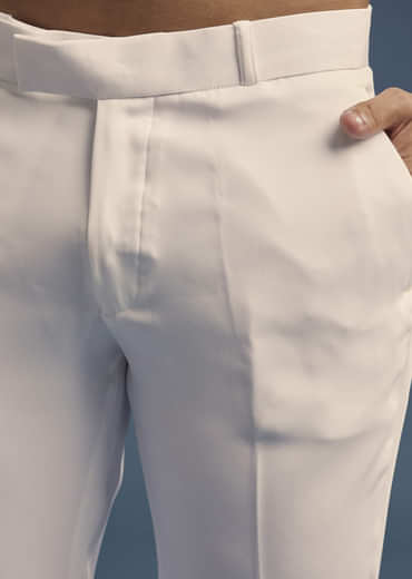 Off White Suiting Fabric Jodhpuri Suit For Men With Heavy Embroidery