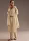 Off White Thread Motiwork Chanderi Kurta Dupatta Set