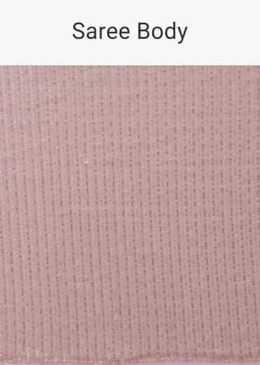 Off-White Saree And Stitched Blouse With Hanging Crystals