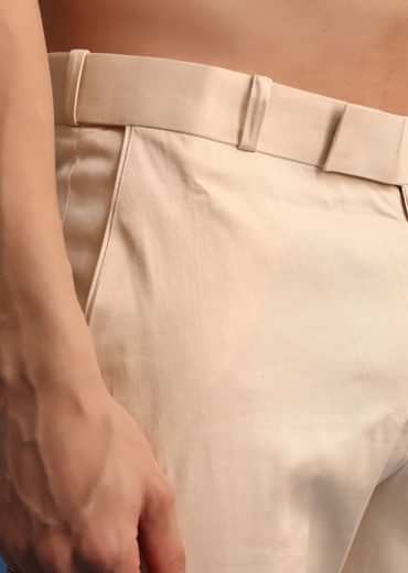 Off White Embroidered Linen Kurta Jacket Set