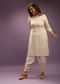 Off White Kurta Set In Cowl Pants Without Dupatta