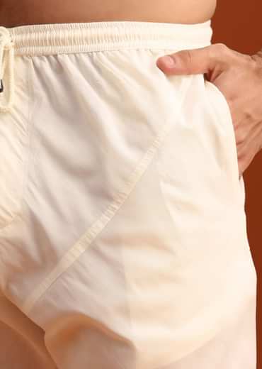 Off White Moonga Silk Embroidered Sherwani Set