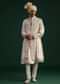 Off White Silk Threadwork Sherwani Suit With Dupatta And Mala