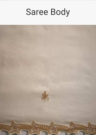 Off White Tissue Cutdana Saree With Cutwork Border