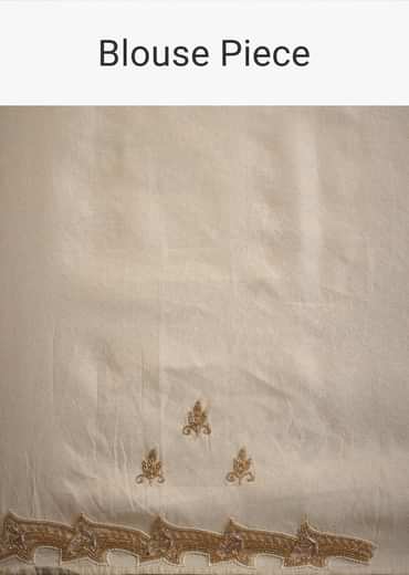 Off White Tissue Cutdana Saree With Cutwork Border