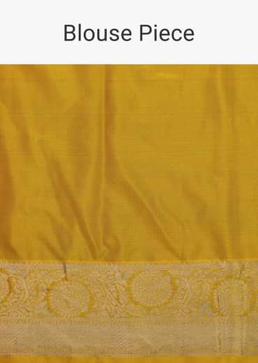 Daffodil Yellow Woven Kanjivaram Saree In Pure Silk With An Unstitched Blouse
