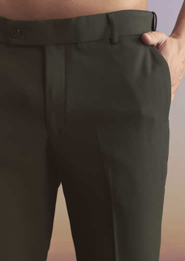 Olive Jodhpuri Suit For Men With Resham Work