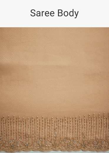 Ombre Orange Jacquard Saree With Cutdana And Stone Embroidery