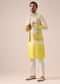 Ombre Yellow Jacket And Kurta Set with Mirror Work
