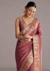 Onion Pink Dola Silk Saree With Zari Motifs Pallu