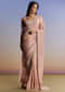 Onion Pink Tissue Saree With Gota Patti Moti And Cutdana Scallop Border