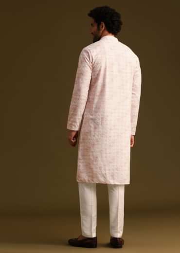 Onion Silk Schiffli Work Kurta And Pant
