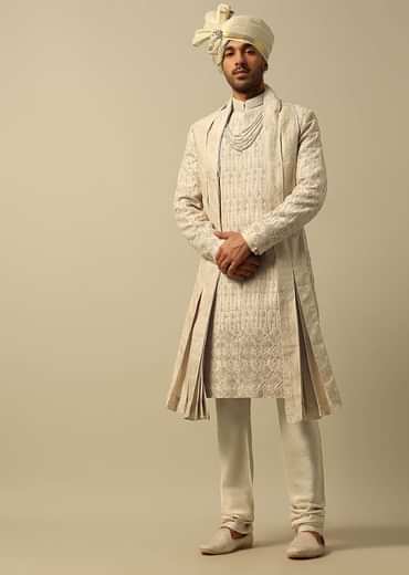 Opulent Gold Embroidered Sherwani Set