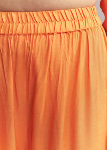 Orange Banarasi Georgette Kurta Set