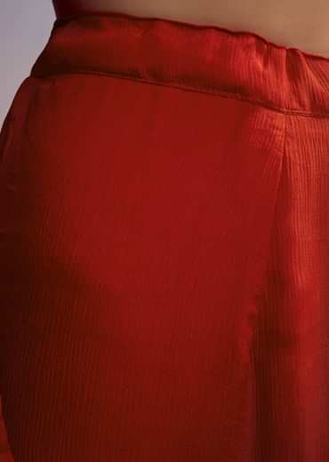 Orange Chinon Sharara Suit With Cut Dana And Sequins Work