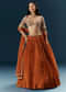 Orange Crepe Bridesmaid Lehenga With Moti And Cutdana Embroidery
