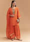 Orange Crepe Kurta Set With Intricate Zardosi Embroidery