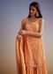 Orange Georgette Sharara Suit With Embroidered Kurta And Dupatta