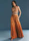 Orange Ombre Silk Palazzo Suit With Cutdana Croptop