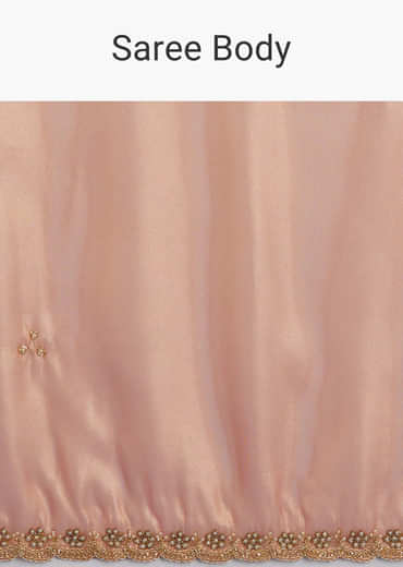 Orange Organza Tissue Saree With Sparkling Scallop Border