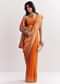 Orange Satin Saree With Zari Vine Design