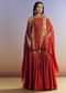Orange Sharara With Zari Cape