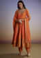 Orange Silk Anarkali Suit With Heavy Embroidery And Weave Border