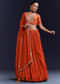 Orange Silk Bridesmaid Lehenga Set with Gota Lace Work