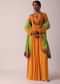 Orange Chiffon Anarkali With Dupatta
