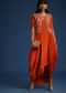 Orange Dhoti Style Gown With Embroidered Jacket
