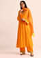 Orange Embroidered Chiffon Kurta Palazzo Set