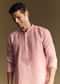 Pastel Pink Linen Kurta Set