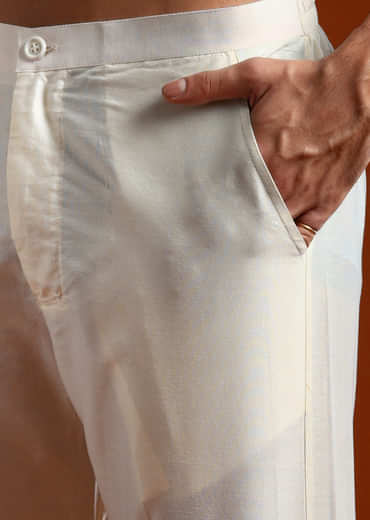 Peach Banarasi Silk Kurta Set For Men With Heavy Hand Embroidery