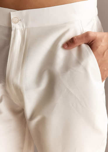 Peach Chanderi Kurta Set