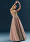 Peach Crepe Bridal Gown With Heavy Embroidery