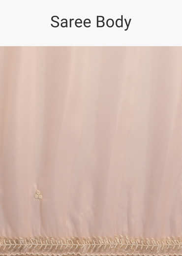 Peach Organza Tissue Saree With Beaded Border