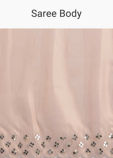 Peach Organza Tissue Saree With Cutdana Embellished Border