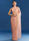 Peach Organza Tissue Saree With Scallop Edge