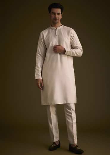 Peach Cotton Silk Jacket Set With Multi Color Resham Floral Embroidery