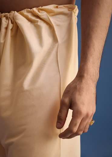 Peach Embroidered Silk Sherwani Suit