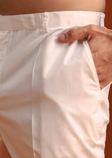 Peach Kurta And Jacket Set With Mirror Work