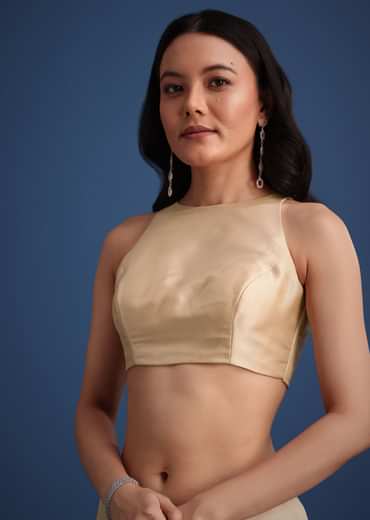 Peach Tissue Saree With Diamonds Embroidered Border