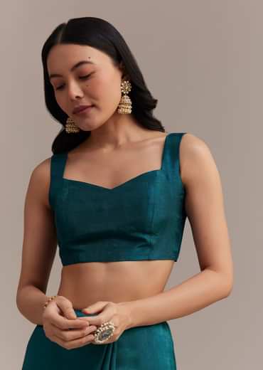 Peacock Blue Dola Silk Saree With All Over Zari Weaving