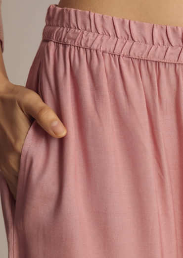 Pink Banarasi Georgette Palazzo Suit